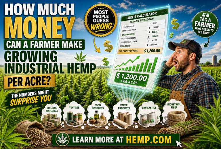 How Much Money Can a Farmer Make Growing Industrial Hemp Per Acre?